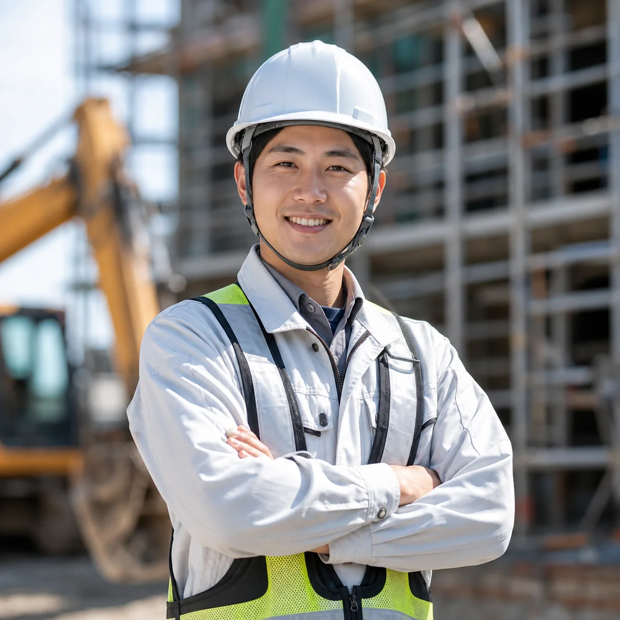 建設会社の先輩社員ポートレート